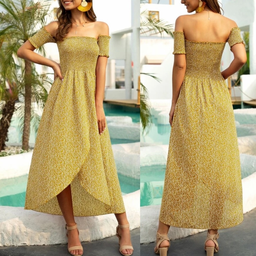 Boho floral wrap A line maxi dress - Picture 2 of 8